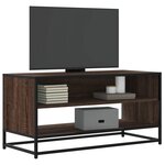 vidaXL Meuble TV chêne marron 91x40x46 cm bois d'ingénierie et métal