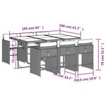 vidaXL Ensemble à manger de jardin coussins 7 Pièces mélange beige rotin