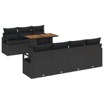 vidaXL Ensemble de Canapé de Jardin 8 Pièces avec Coussins Noir Rattan Poly