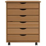 vidaXL Armoire roulante avec tiroirs MOSS bois de pin marron miel