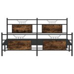 vidaXL Cadre de lit en métal sans matelas chêne fumé 160x200 cm