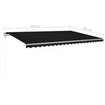 Vidaxl auvent rétractable automatique 500x300 cm anthracite