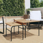 vidaXL Tables basses gigognes de jardin 2 Pièces marron et noir acier