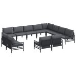vidaXL Ensemble de canapé de jardin 12 Pièces Anthracite Acier