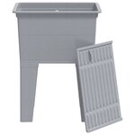 vidaXL Bac à linge gris 59x41x75 cm résine