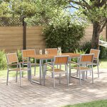 vidaXL Ensemble de salle à manger de jardin de 7 pièces en acier gris et bois d'acacia massif