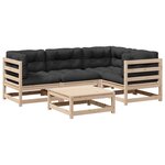 vidaXL Salon de jardin 5 Pièces avec coussins bois de pin massif