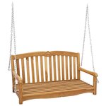 vidaXL Banc Balançoire 114 x 60 x 60 5 cm Bois de teck massif Naturel