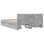 vidaXL Cadre de lit avec tête de lit gris béton 135x190 cm