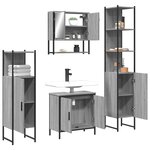 vidaXL Ensemble de meubles de salle de bain 4 Pièces Sonoma gris
