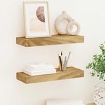 vidaXL Étagères murales 2 Pièces 40x15x4 cm bois de teck massif