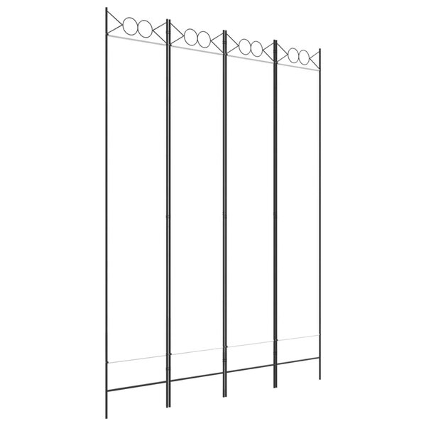 vidaXL Cloison de séparation 4 panneaux Blanc 160x220 cm Tissu