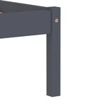 vidaXL Cadre de lit Gris Bois de pin massif 140x200 cm