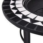 vidaXL Foyer mosaïque Noir et blanc 68 cm Céramique