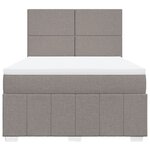 vidaXL Sommier à lattes de lit avec matelas Taupe 140x200 cm Tissu