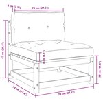 vidaXL Canapés centraux de jardin coussins gris2Pièces Bois de pin massif