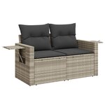 vidaXL Salon de jardin 8 Pièces avec coussins gris clair résine tressée