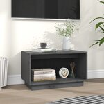 vidaXL Meuble TV Gris 60x35x35 cm Bois de pin massif