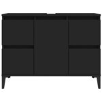 vidaXL Meuble d'évier noir 80x33x60 cm bois d'ingénierie