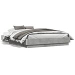 vidaXL Cadre de lit avec lumières LED gris béton 135x190 cm
