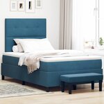 vidaXL Lit à ressorts avec tête de lit Bleu foncé 190 x 120 cm Velours