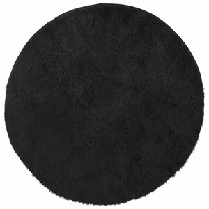 vidaXL Tapis shaggy à poils longs NAVARRA noir 100x100 cm polyester