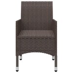 vidaXL Mobilier à dîner de jardin 3 Pièces Marron Résine tressée et verre