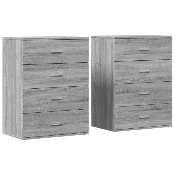 vidaXL Buffets 2 Pièces sonoma gris 60x39x80 cm bois d'ingénierie