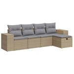 vidaXL Salon de jardin avec coussins 5 Pièces beige résine tressée
