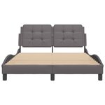 vidaXL Cadre de lit avec LED sans matelas gris 140x200 cm