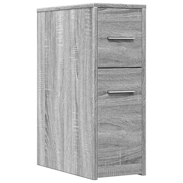 vidaXL Armoire de salle de bain étroite avec roulettes sonoma gris