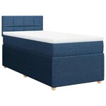 vidaXL Sommier à lattes de lit avec matelas Bleu 80x200 cm Tissu