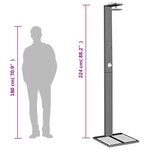 vidaXL Douche d'extérieur noir 50x55x224 cm résine tressée bois acacia