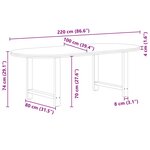 vidaXL Table à manger 220x100x74 cm bois de chêne massif ovale