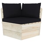 vidaXL Canapé palette à 3 places de jardin avec coussins Bois d'épicéa