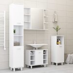 vidaXL Armoire à miroir de salle de bain Blanc Bois d’ingénierie