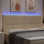 vidaXL Tête de lit LED Crème 200 cm tissu