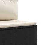 vidaXL Salon de jardin 7 Pièces avec coussins Noir Résine tressée
