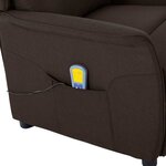 vidaXL fauteuil de massage en tissu marron foncé