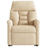 vidaXL Fauteuil inclinable de massage crème tissu microfibre