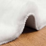 vidaXL Tapis en Fourrure Synthétique de Lapin Olite Blanc Ø 160 cm