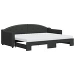 vidaXL Lit de jour avec lit gigogne et matelas noir 80x200 cm tissu