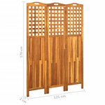 vidaXL Cloison de séparation 3 panneaux 121x2x170 cm Bois d'acacia
