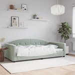 vidaXL Lit de jour gris clair 100x190 cm velours