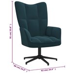 vidaXL Chaise de relaxation Bleu Velours