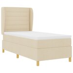 vidaXL Box Spring lit avec Matelas Crème 90x200 cm