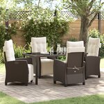 vidaXL Ensemble de salle à manger de jardin 5 pièces en poly rattan marron