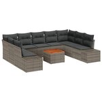 vidaXL Ensemble de canapé de jardin avec stockage 10 Pièces Gris