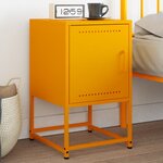vidaXL Table de chevet jaune moutarde 36x39x60 5 cm acier