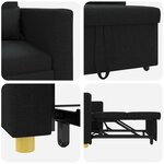 vidaXL Canapé-lit escamotable simple Noir 90 x 165 x 87 cm tissu